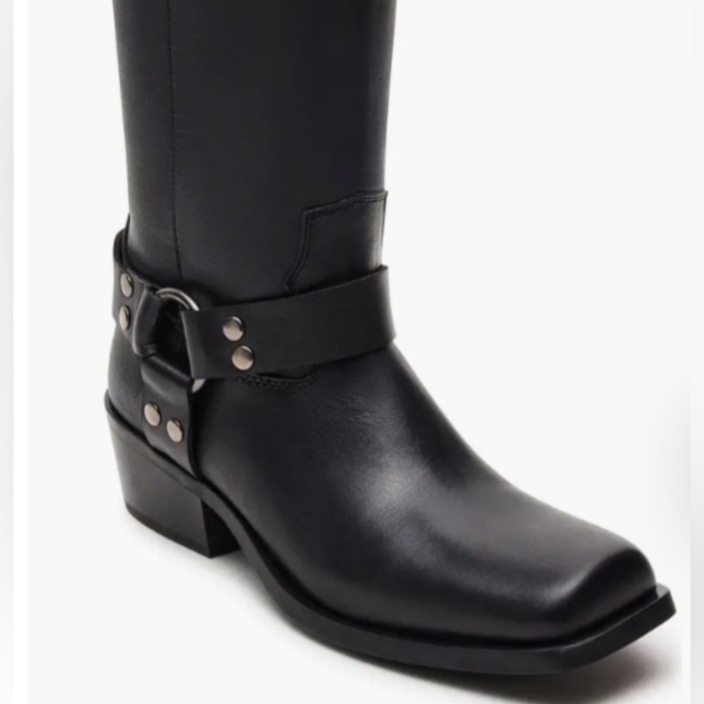 ◼️Steve Madden◼️Women’s Ruskin Engineer Black Heeled Boots  NWT - Picture 3 of 12